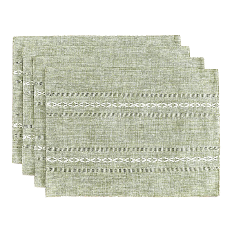 Elosung Green Woven Heat Resistant Kitchen Table Mats Coffee Tea Cup Coasters Linen Blend Dining Decor Placemats