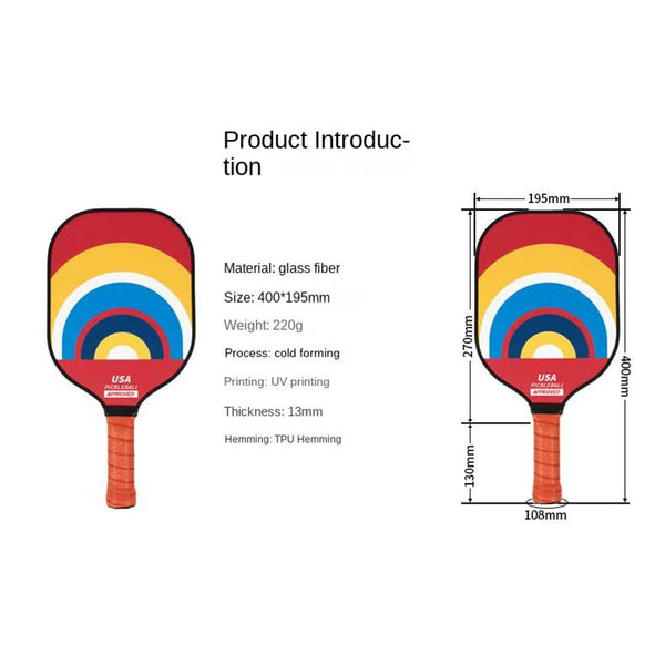 Elosung 1 Sets Of Style 4 Colorful Geometric Patterns Fiberglass Pickleball Paddle 2 Paddles Balls And Portable Carry Bag For Outdoor Play Racquets