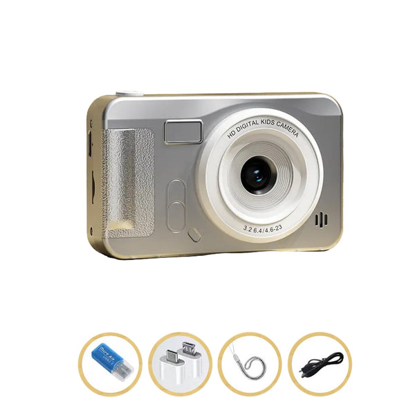 Student Hd Digital Camera 44Mp 8X Zoom Autofocus Dual Lens Type Charging (White) Digital Cameras