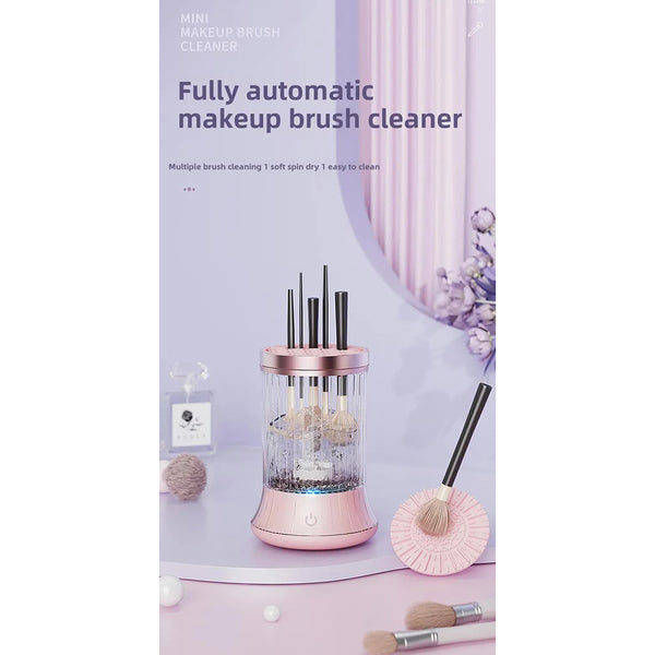 Pink Electric Makeup Brush Cleaner & Dryer Machine Automatic Spinner Tool (Plug In Model) Brush Cleaners