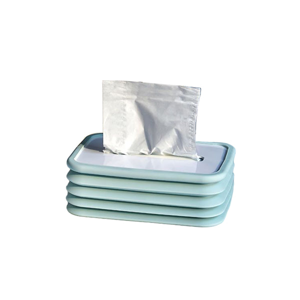 2 Pcs Green Silicone Tissue Box Holder Automatic Self Lowering Dispenser Tissue Box Covers