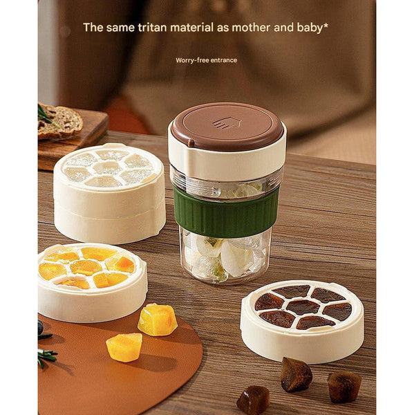 2 In 1 Ice Cube Maker Tumbler Portable Cup With Integrated Silicone Tray & Lid (1 + Tray) Ice Cubes Trays & Moulds