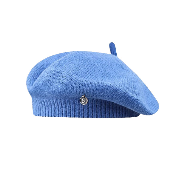 White Inspired Knitted Beret Stretchy & Comfortable Wool Blend Cap Hats