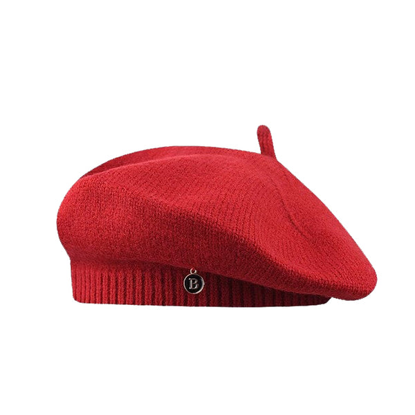 White Inspired Knitted Beret Stretchy & Comfortable Wool Blend Cap Hats