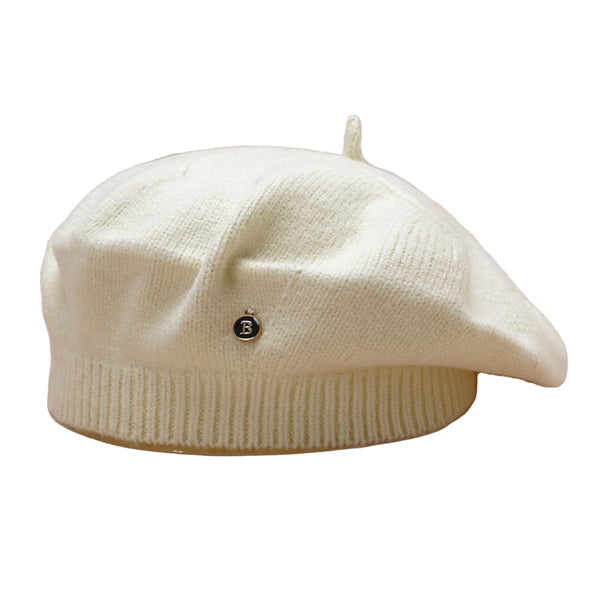 White Inspired Knitted Beret Stretchy & Comfortable Wool Blend Cap Hats