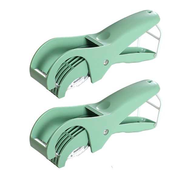 2 Pcs Green 5 Blade Fruit & Vegetable Slicer For Crinkle Cuts Kitchen Gadget Peelers & Slicers