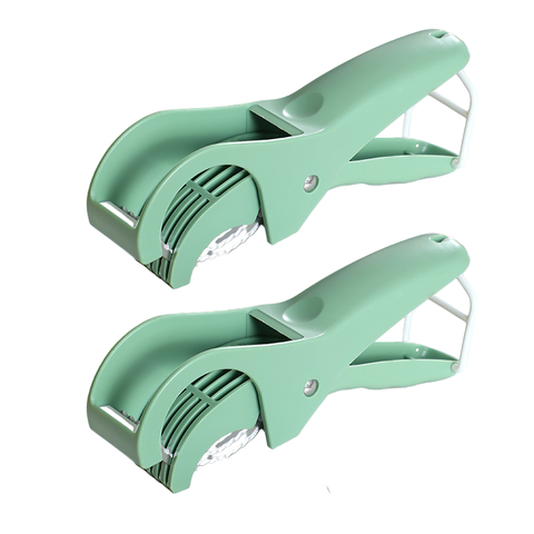 2 Pcs Green 5 Blade Fruit & Vegetable Slicer For Crinkle Cuts Kitchen Gadget Peelers & Slicers