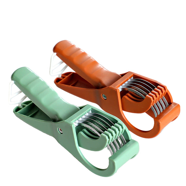 2 Pcs Green 5 Blade Fruit & Vegetable Slicer For Crinkle Cuts Kitchen Gadget Peelers & Slicers