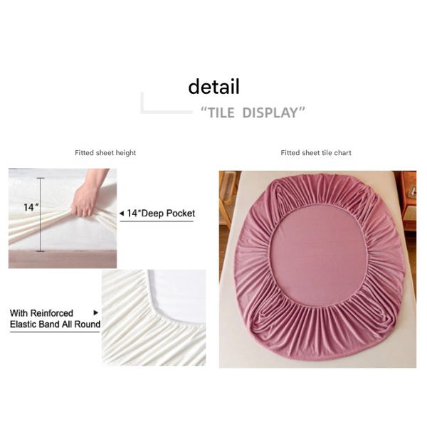 White Plush Crystal Velvet Fitted Sheet Ultra Soft, Warm & Thick For Winter (99X190+36Cm) Sheets