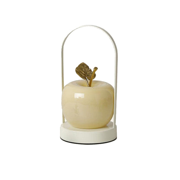 Yellow Decorative Apple Table Lamp Usb C 3 Light Modes Metal Handle Lamps