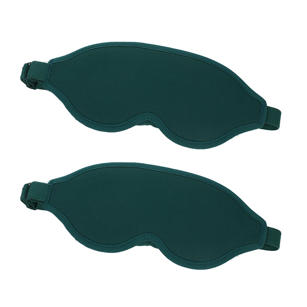 2 Pcs Green 3D Contoured Eye Mask Total Blackout Pressure Free Memory Foam Skin Friendly & Breathable For Deep Rest Eye Masks