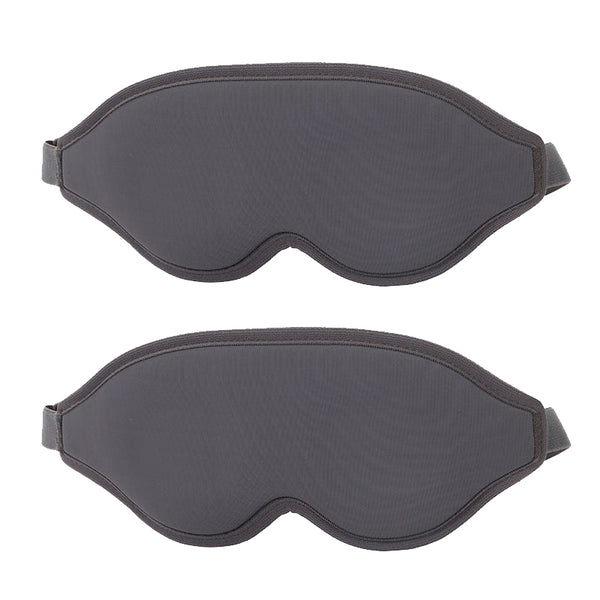 2 Pcs Grey 3D Contoured Eye Mask Total Blackout Pressure Free Memory Foam Skin Friendly & Breathable For Deep Rest Eye Masks