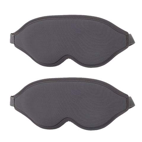2 Pcs Grey 3D Contoured Eye Mask Total Blackout, Pressure Free Memory Foam, Skin Friendly & Breathable For Deep Rest Eye Masks