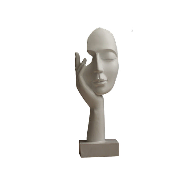 White Style 1 Elegant Abstract Face Sculpture Modern Resin Art Figurine Hand & Mask Home Decor Accent Sculptures & Figurines