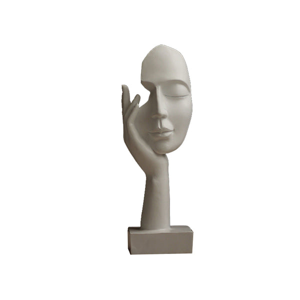 White Style 1 Elegant Abstract Face Sculpture Modern Resin Art Figurine Hand & Mask Home Decor Accent Sculptures & Figurines