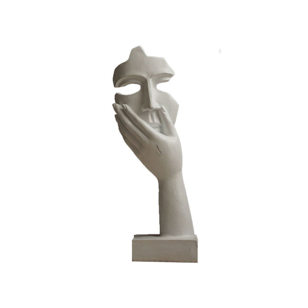 White Style 2 Elegant Abstract Face Sculpture Modern Resin Art Figurine Hand & Mask Home Decor Accent Sculptures & Figurines