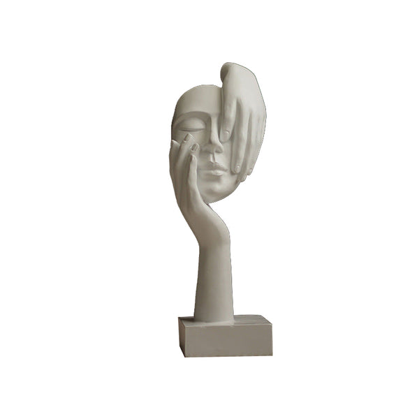 White Style 3 Elegant Abstract Face Sculpture Modern Resin Art Figurine Hand & Mask Home Decor Accent Sculptures & Figurines