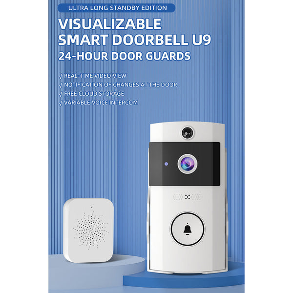 U9 Visual Doorbell Hd Wireless Video With Long Lasting Battery Smart Doorbells