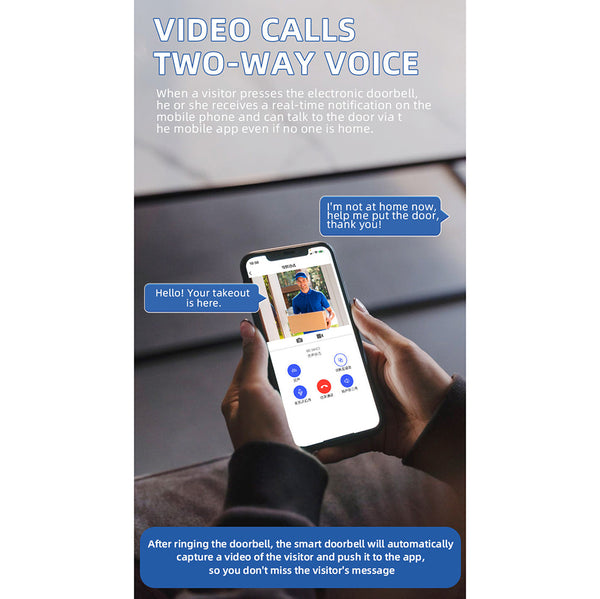 U9 Visual Doorbell Hd Wireless Video With Long Lasting Battery Smart Doorbells