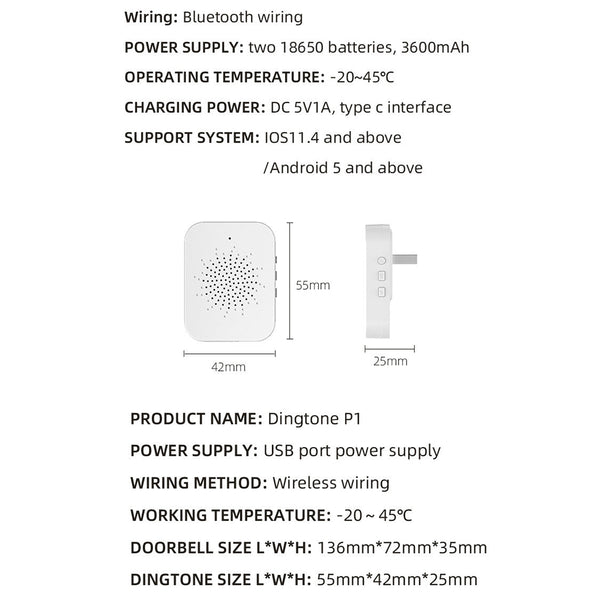 U9 Visual Doorbell Hd Wireless Video With Long Lasting Battery Smart Doorbells