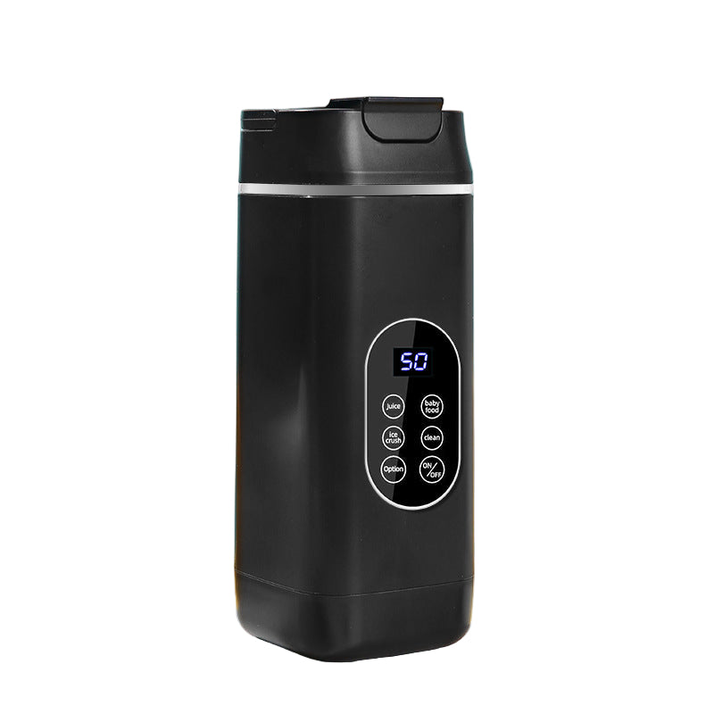 Wireless Portable Juicer Blender 420Ml, 12 Blades, 5 Hour Ice Storage, Digital Display & Usb C Charging Black Handheld Blenders