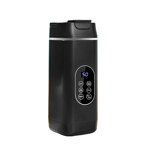 Wireless Portable Juicer Blender 420Ml, 12 Blades, 5 Hour Ice Storage, Digital Display & Usb C Charging Black Handheld Blenders