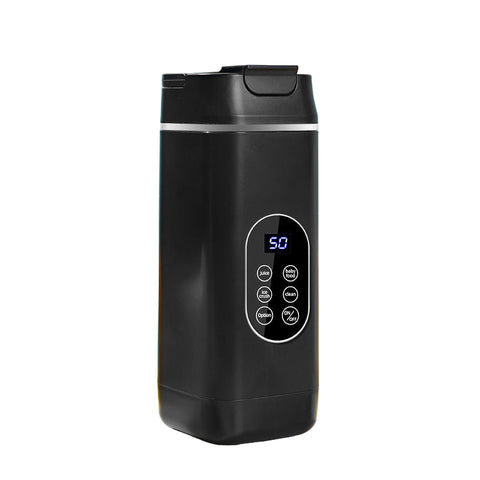 Wireless Portable Juicer Blender 420Ml, 12 Blades, 5 Hour Ice Storage, Digital Display & Usb C Charging Black Handheld Blenders