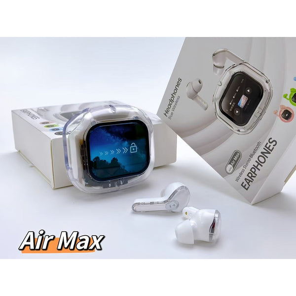 Transparent Tws Wireless With Smart Call Noise Reduction & Led Display Case Bluetooth 5.4 White Earbuds