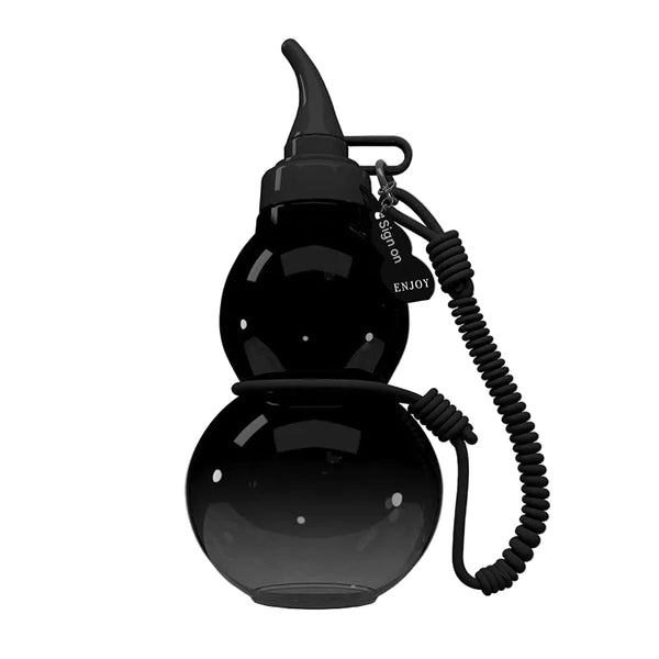 Unique Gourd Shaped Sports Water Bottle 800Ml Tritan Material Leakproof With Carry Strap Black Water Bottles & Vacuum Flasks