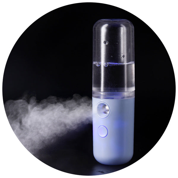 Two Nano Facial Sprayer 50Ml Usb Rechargeable Moisturizing Disinfectant Blue Facial Cleansing Devices