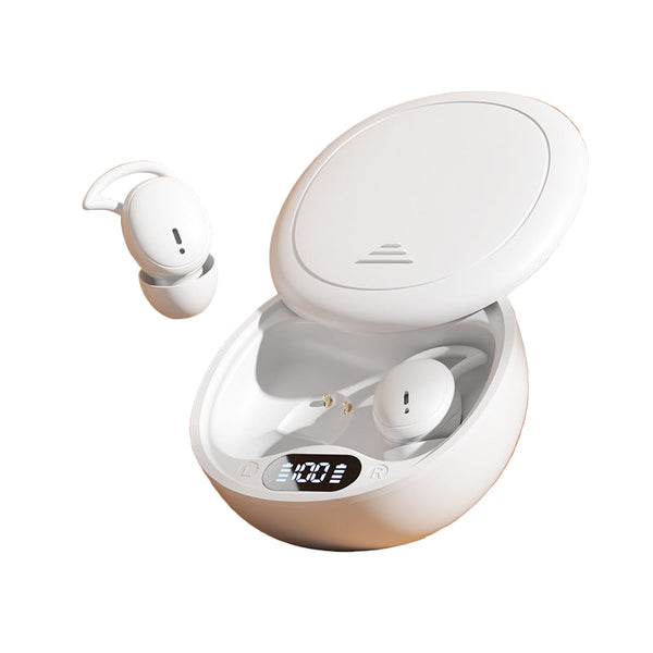 White Ultra Comfort Wireless Sleep Bluetooth 5.4 Hi Res Audio Noise Isolating 60H Playtime For Side Sleepers Earbuds