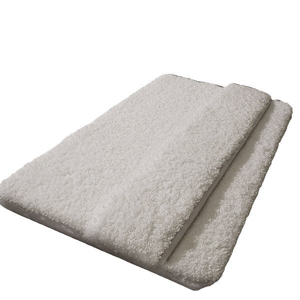 White Ultra Absorbent Plush Bath Mat Non Slip Bathroom Rug With Innovative Foot Drying Pocket Bath Mats Rugs & Toilet Covers