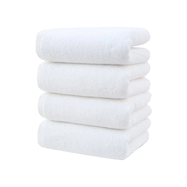 White Plush Cotton Hand Towel Set (4 Pack) Ultra Soft, Absorbent & Quick Drying Face Towels For Bathroom Towels & Washcloths