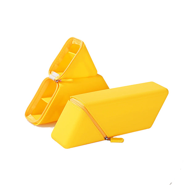Yellow Transforming Silicone Pencil Case Stand Up Holder & Stationery Organiser Pencil Cases