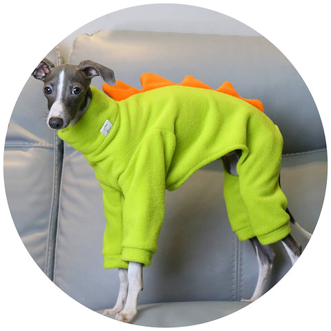 Xxl Adorable Dinosaur Fleece Dog Jumpsuit Warm Winter Pajamas For Whippets & Italian Greyhounds Dog Clothing & Shoes