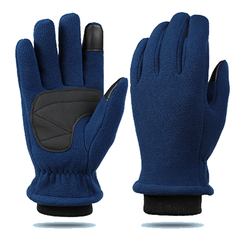 Xs Navy Blue Winter Fleece Touchscreen Warm & Water Repellent For Cycling Outdoor Sports Gloves