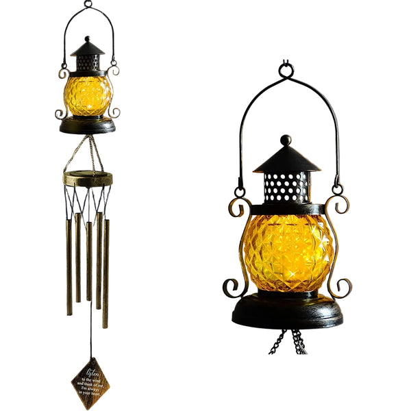 Solar Pineapple Wind Chime Light Hanging Garden Decor Wind Chimes