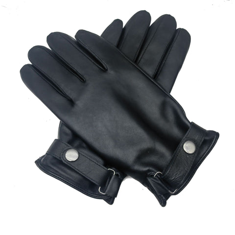 Xl Black Premium Men's Genuine Sheepskin Leather Driving & Cycling Gloves