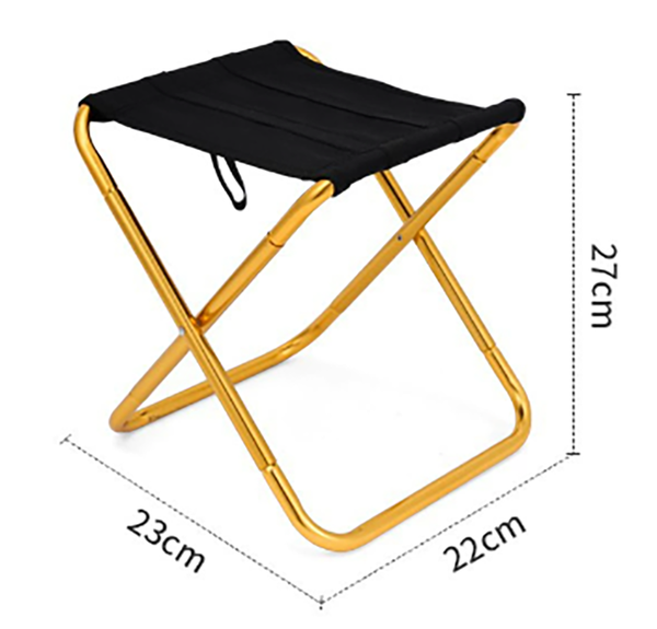 Small Gold Ultralight Portable Folding Camping Stool Compact Aluminum Chair For Hiking Fishing & Outdoor Events Camping Chairs