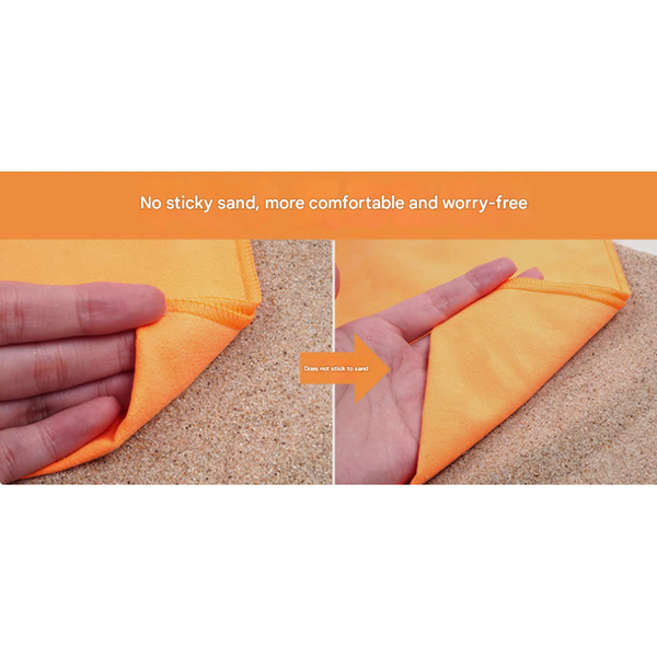 2 Piece Beige Yellow Quick Dry Microfiber Sports Towel With Travel Case Compact & Absorbent For Gym Swimming Camping Towels & Washcloths