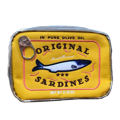 Yellow Quirky Sardine Tin Novelty Clutch Fun Pu Leather Makeup & Accessory Pouch Makeup Bags & Cases