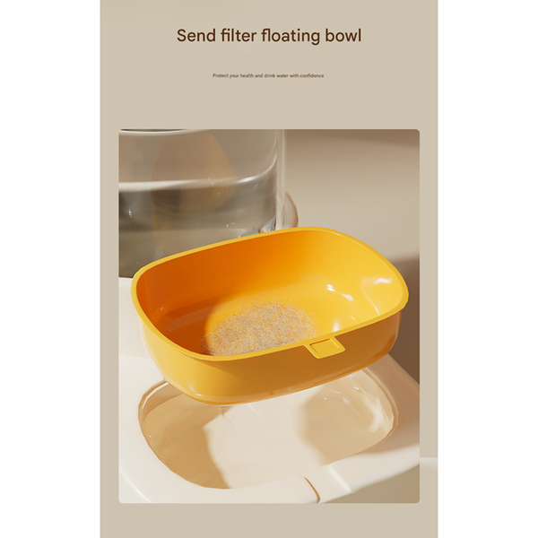 Yellow Automatic Pet Feeder And Water Dispenser Set Large Capacity Gravity Food & Combo For Cats Dogs Dog Automatic Feeders