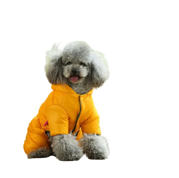 Turmeric Warm Puffer Dog Coat Waterproof Four Legged Winter Jumpsuit For Small Dogs Dog Clothing & Shoes