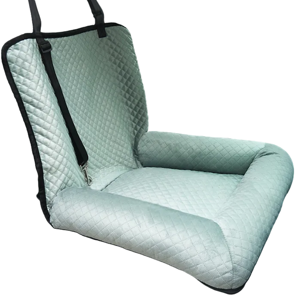 Turquoise Plush Dog Car Booster Seat 2 In 1 Travel Bed For Small Dogs With Washable Cover Pet Transport