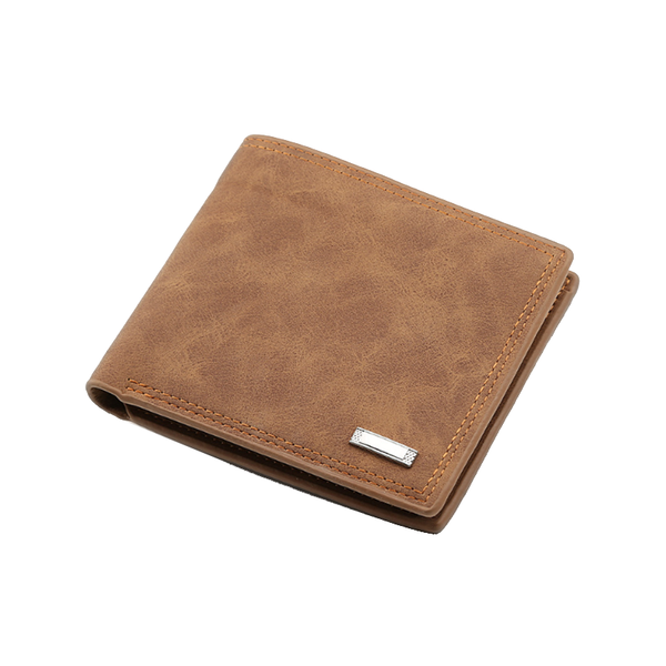 2 Piece Brown Men's Vintage Style Bifold Wallet | High Capacity Pu Leather With Removable Card Holder & Zip Coin Pocket Wallets