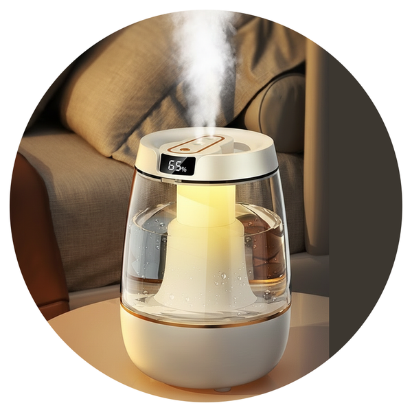 White 3.5L Smart Cool Mist Humidifier With Dual Nozzle & Digital Display Ultra Quiet Air Purifier For Bedroom And Office Humidifiers