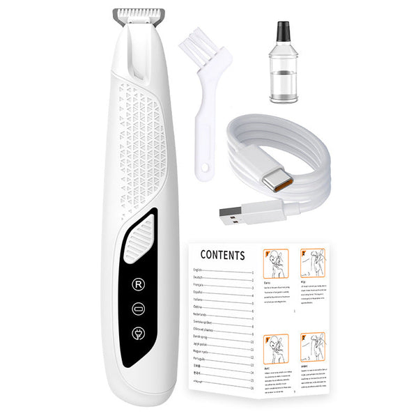 White Precision Pet Paw Trimmer Waterproof & Rechargeable Grooming Clipper For Dog Cat Paws Eyes And Ears Dog Grooming