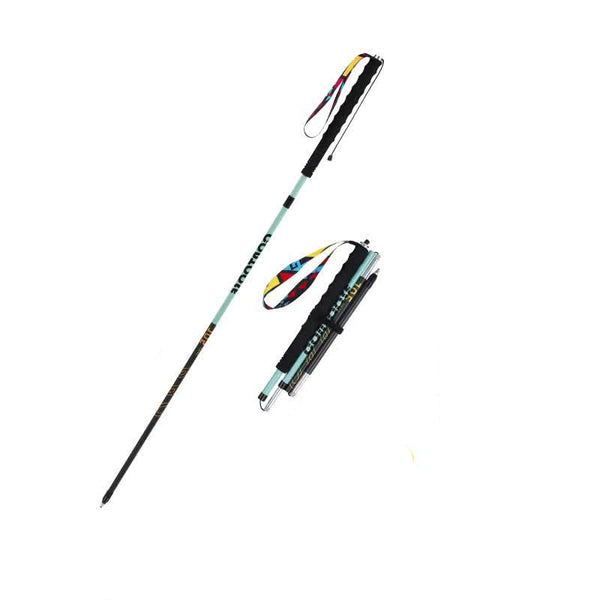 Ultralight Carbon Fiber Foldable Trail Running & Hiking Pole(Blue Recommended Height Range 155 165Cm) Walking & Trekking Sticks