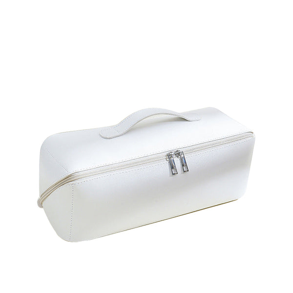 White Premium Pu Leather Travel Case For Hair Styling Tools Double Layer Waterproof Organizer Bag Dryer Curler & Straightener Hair Dryers