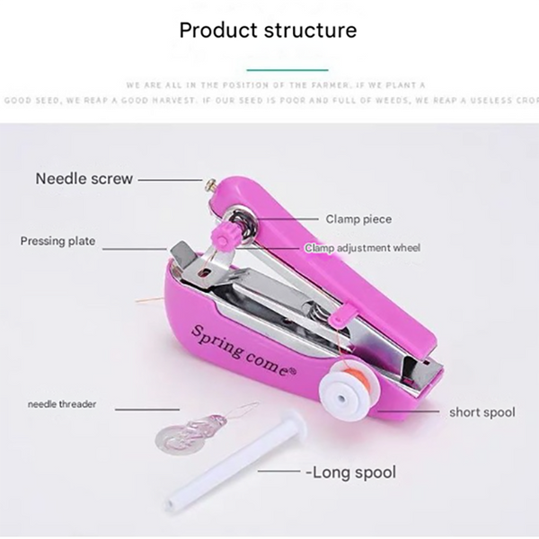 2 Pcs Red Mini Handheld Sewing Machine Manual Stitching Tool For Quick Fabric Repairs Sewing Machines